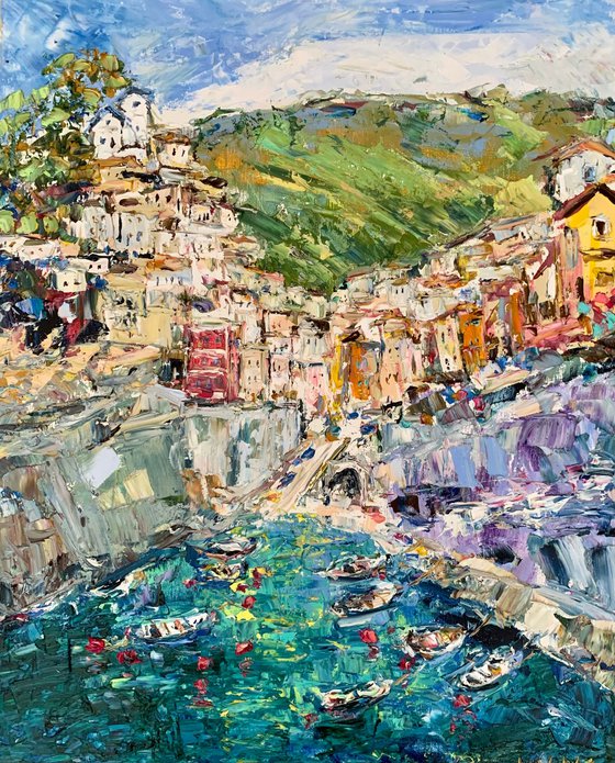 Riomaggiore,italian coastal seascape