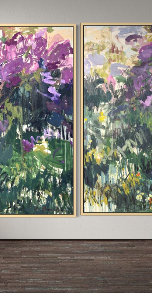 The scent of liliac. Diptych. by Lilia Orlova-Holmes