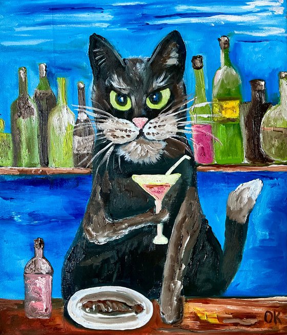 Martini evening. Alchemist. Lucky cat brings positive emotions in your life.