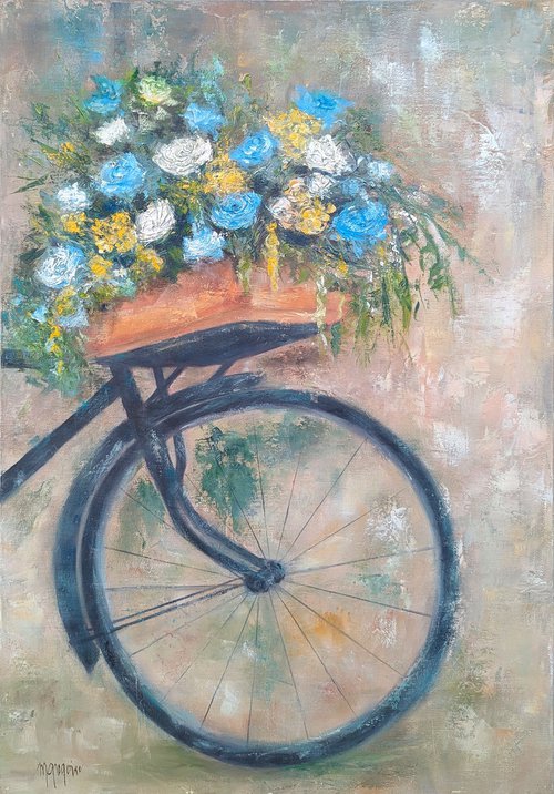 Flowers and cycling by Martine Grégoire