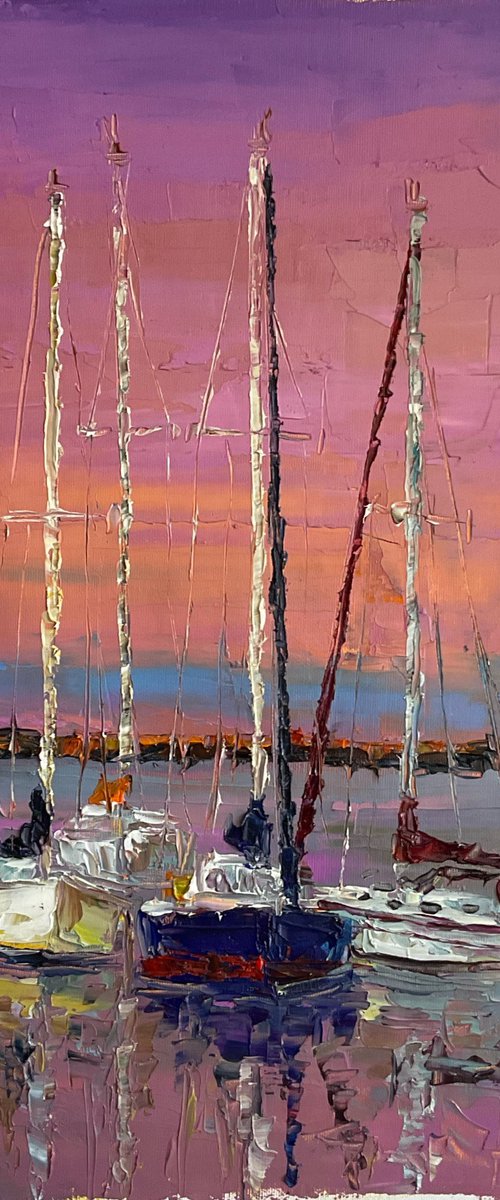 Evening boats by Mariia Hyhar