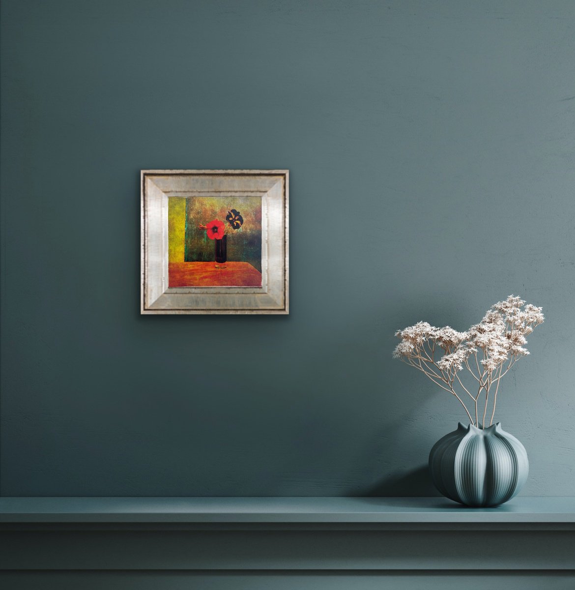 Expressive Botanical Photograph By Sarah Parsons, 12 X 12", Two Petunias, Original Artwork