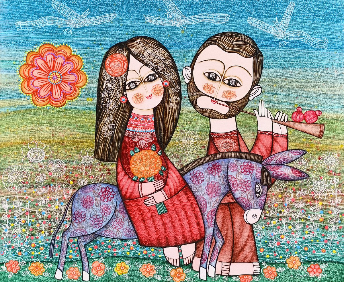 Expressive Portrait Oil Painting By Armen Vahramyan, 24 X 20, With You, Always, Original Artwork