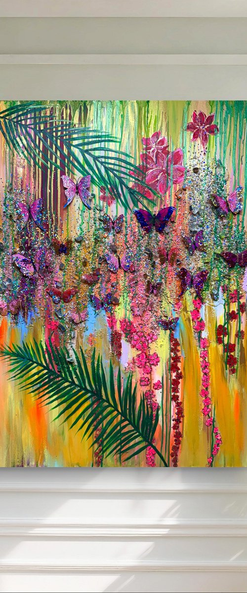 Pink butterflies by Henrieta Angel