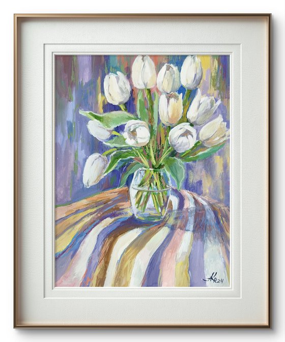 Spring still life with tulips