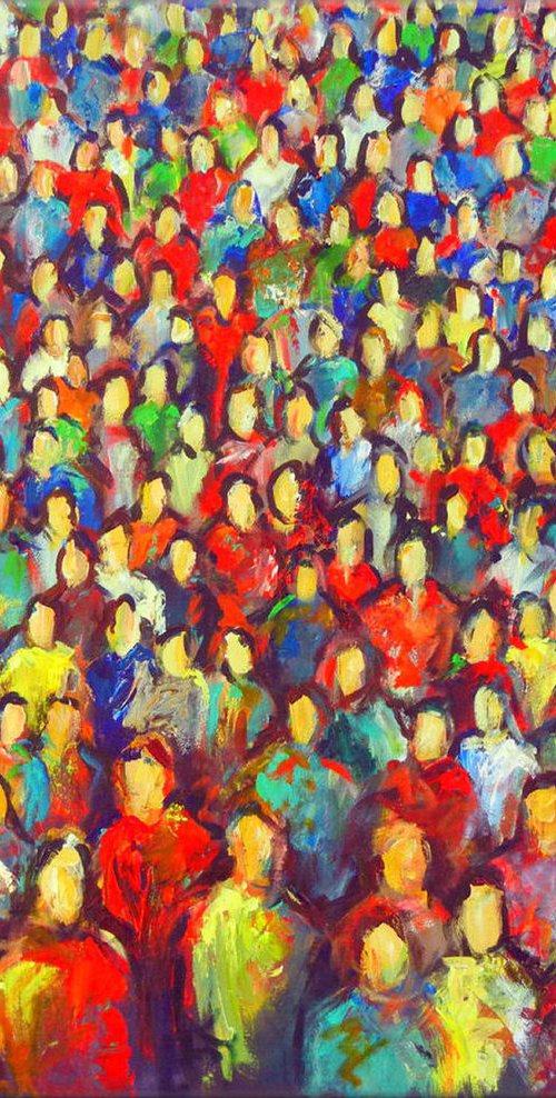 Anonymity : Faces in the Crowd 36x30 by BenWill