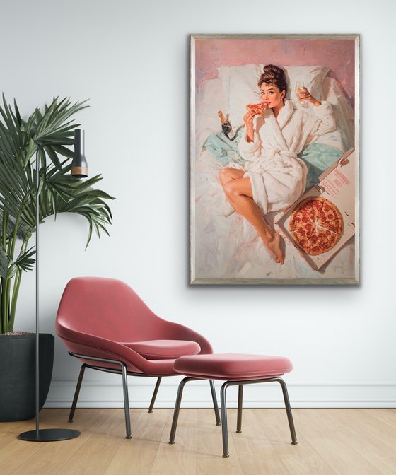 Pizza with Audrey Hepburn