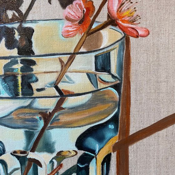 Blue Glass and Blossom