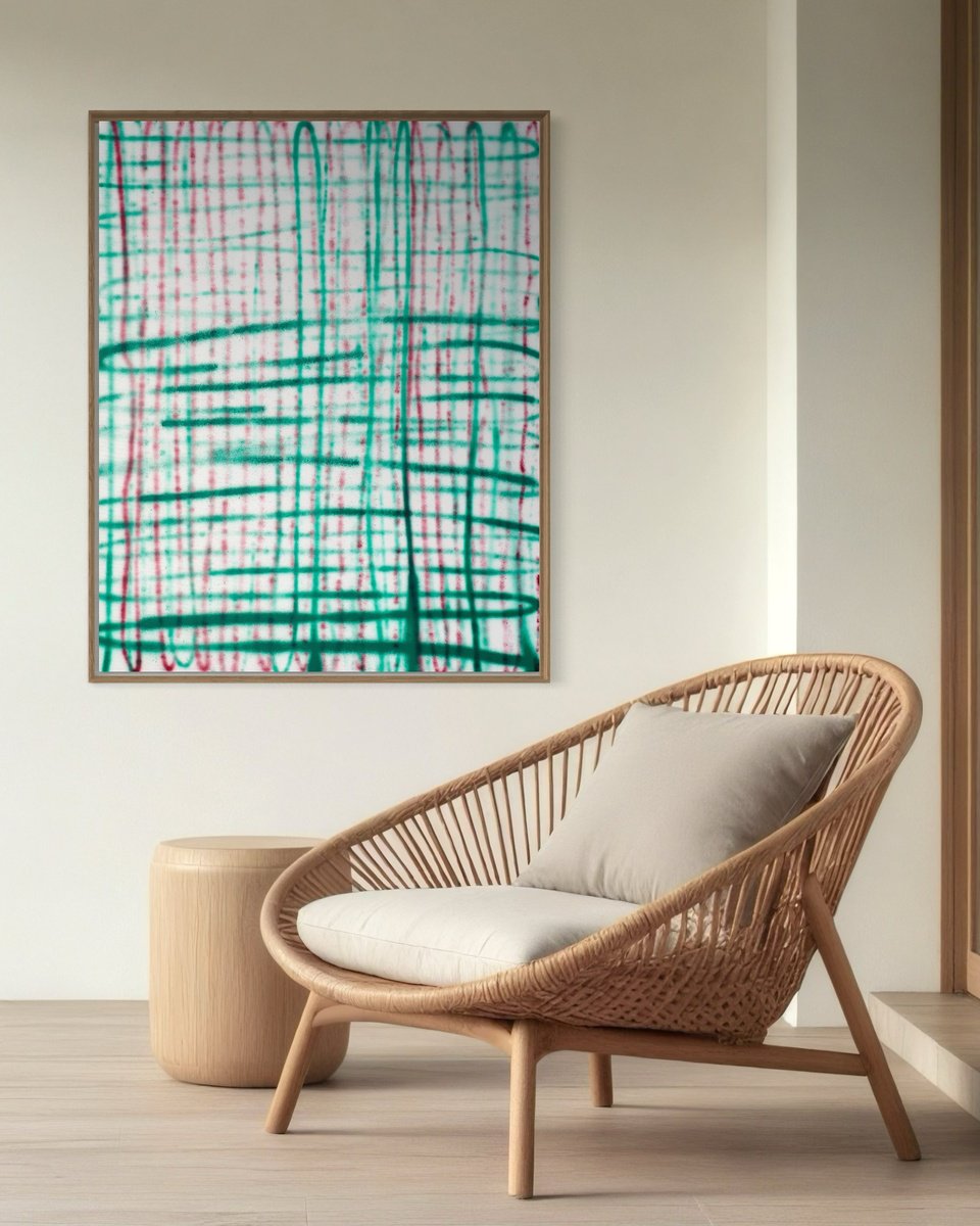 Abstract Acrylic Painting By Evgenia Makarova, 31 X 39, Carefree Strokes, Original Artwork