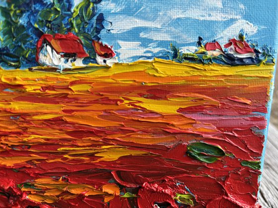 The  wild flowers and house