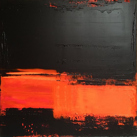 Black/Orange Abstract #215