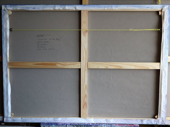 Sunrise in the Bay:linen, oil, 79x109