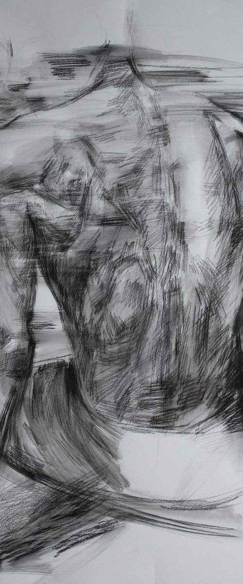 Sketch of a man from behind by Nelina Trubach-Moshnikova