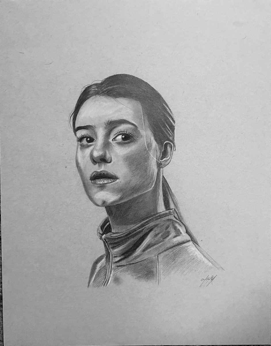 Photorealistic Portrait Pencil Drawing By Amelia Taylor, 11 X 14, In The Light, Original Artwork