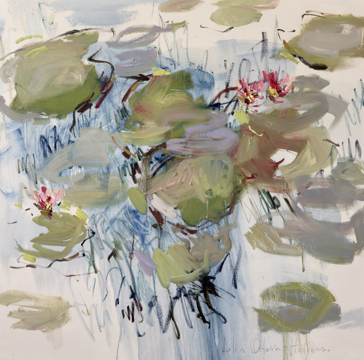 Expressive Oil Painting , Spring Pond. By Lilia Orlova-Holmes, 47 X 47, Artwork For Sale On Artfinder