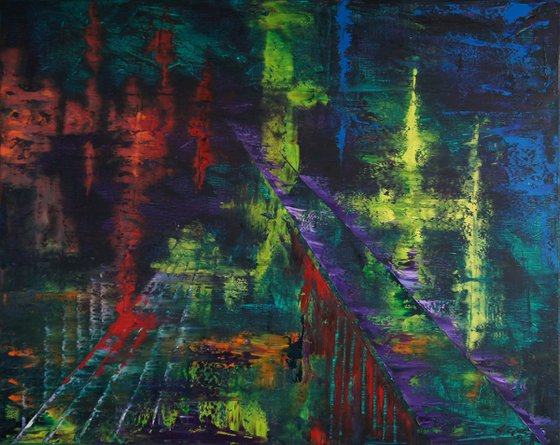 Bridged Nightlife (100 x 80 cm) XL oil (40 x 32 inches)