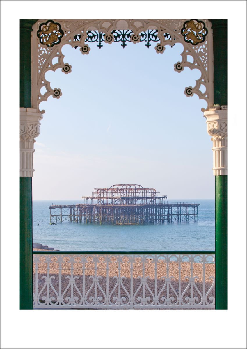 The Old West Pier Viewed through the Bandstand, Brighton, Sussex by Tony Bowall FRPS