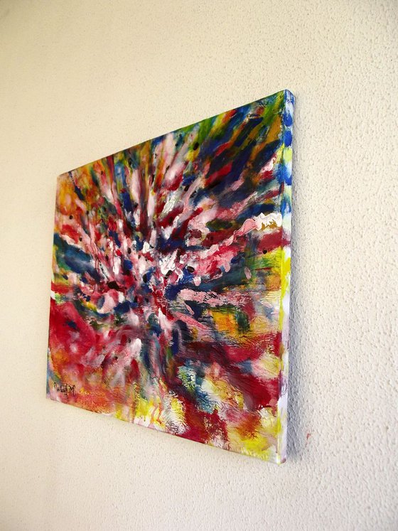 EXPLOSION - Abstract painting (60x50cm )