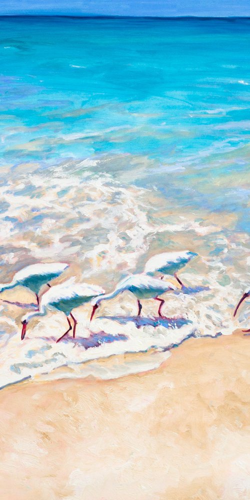 White Ibises by Liudmila Pisliakova