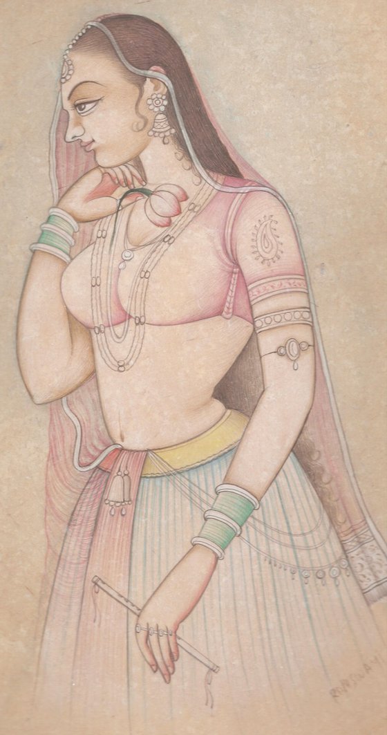 Royal Lady Portrait on Wasli