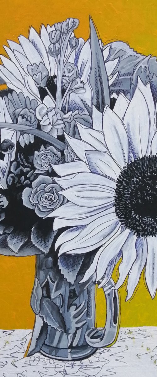 The Sunflower in white by Joanne  Hill