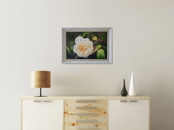 "Lanfren-Lanfra. "  rose flower  liGHt original painting  GIFT (2019)