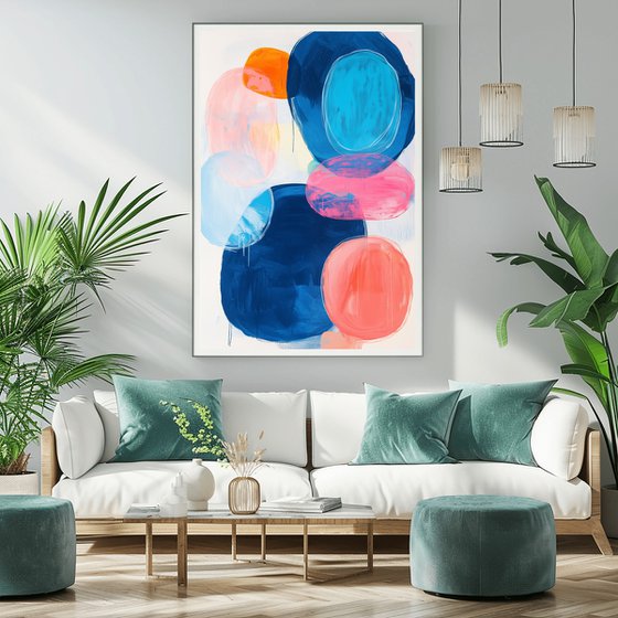 Large Blue Pink Orange Circles