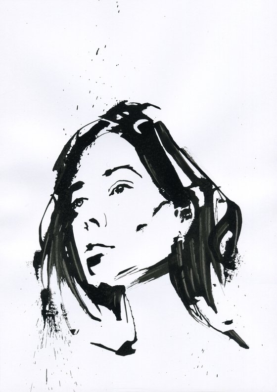 Woman ink portrait number 4