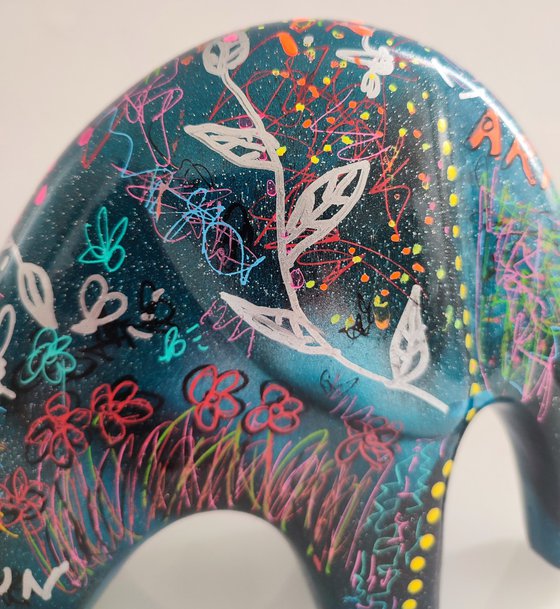 Pair of pop art elephant sculptures