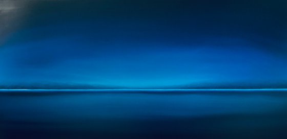 Blue night seascape