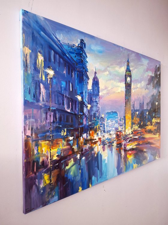 When London Glows After Rain