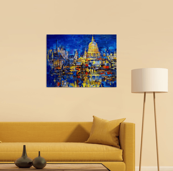 Fog lights over the Thames