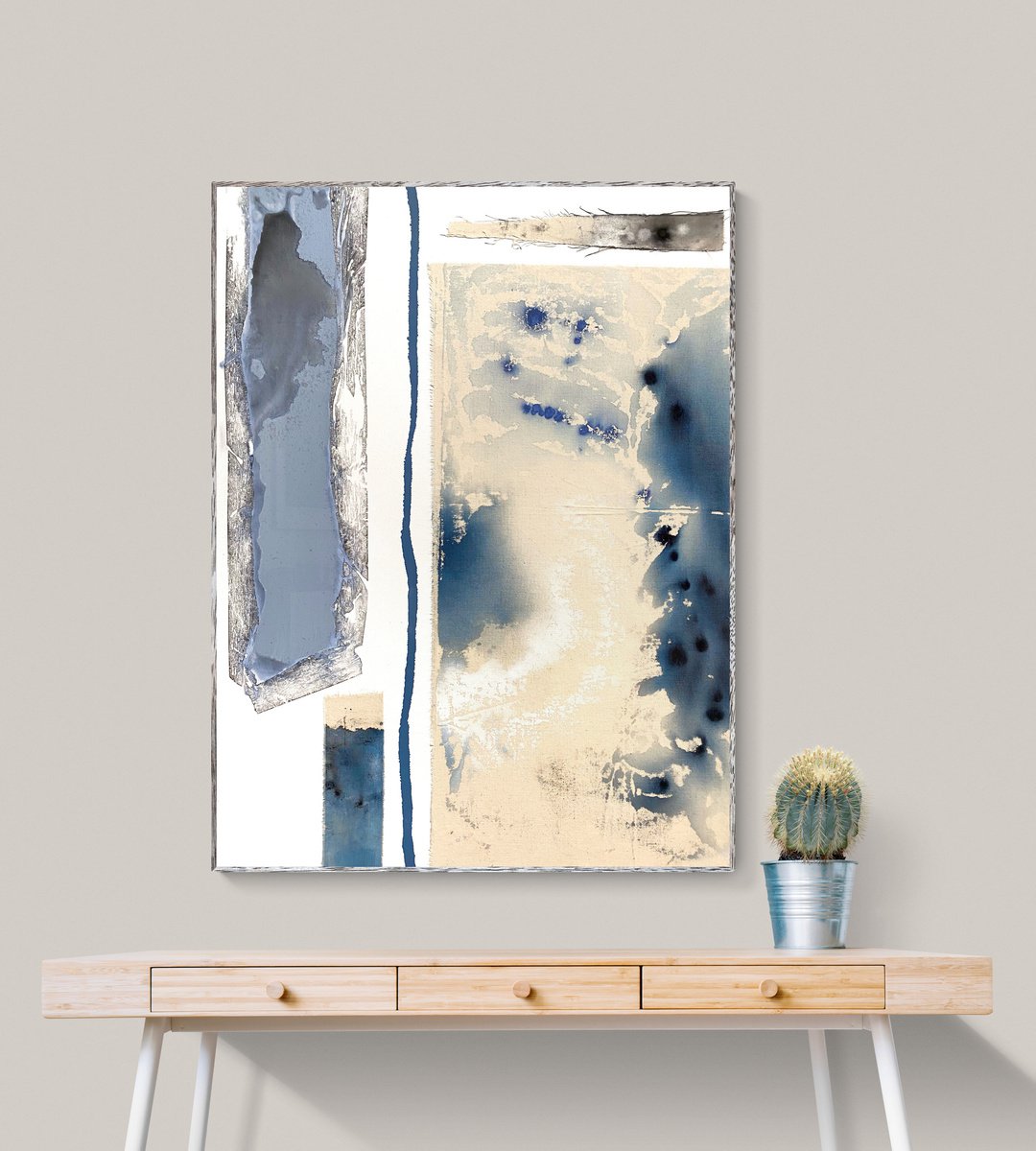 Abstract Painting By Cristina Dalla Valentina, 24 X 31, Strata /5, Original Artwork