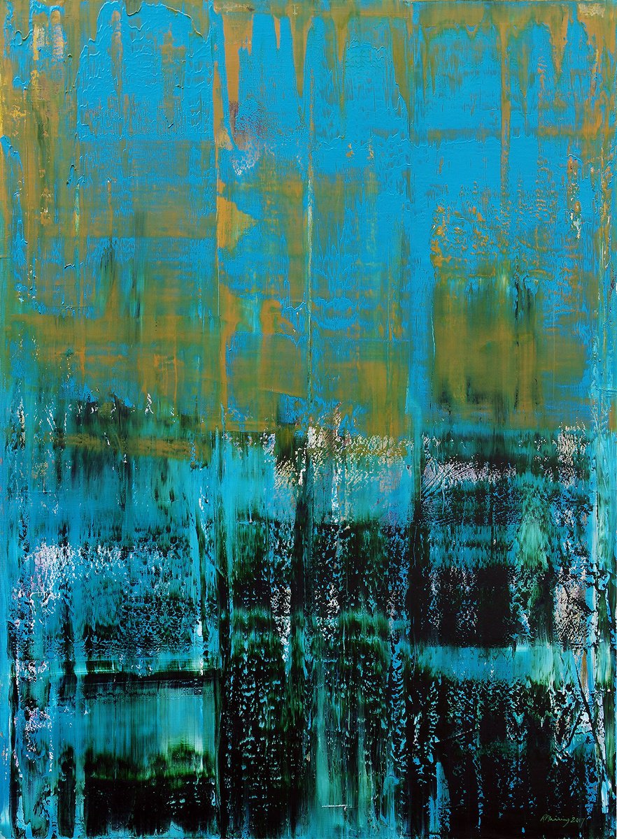 Abstract Oil Painting By Richard Manning, 28 X 39", Dream-15, Original Artwork