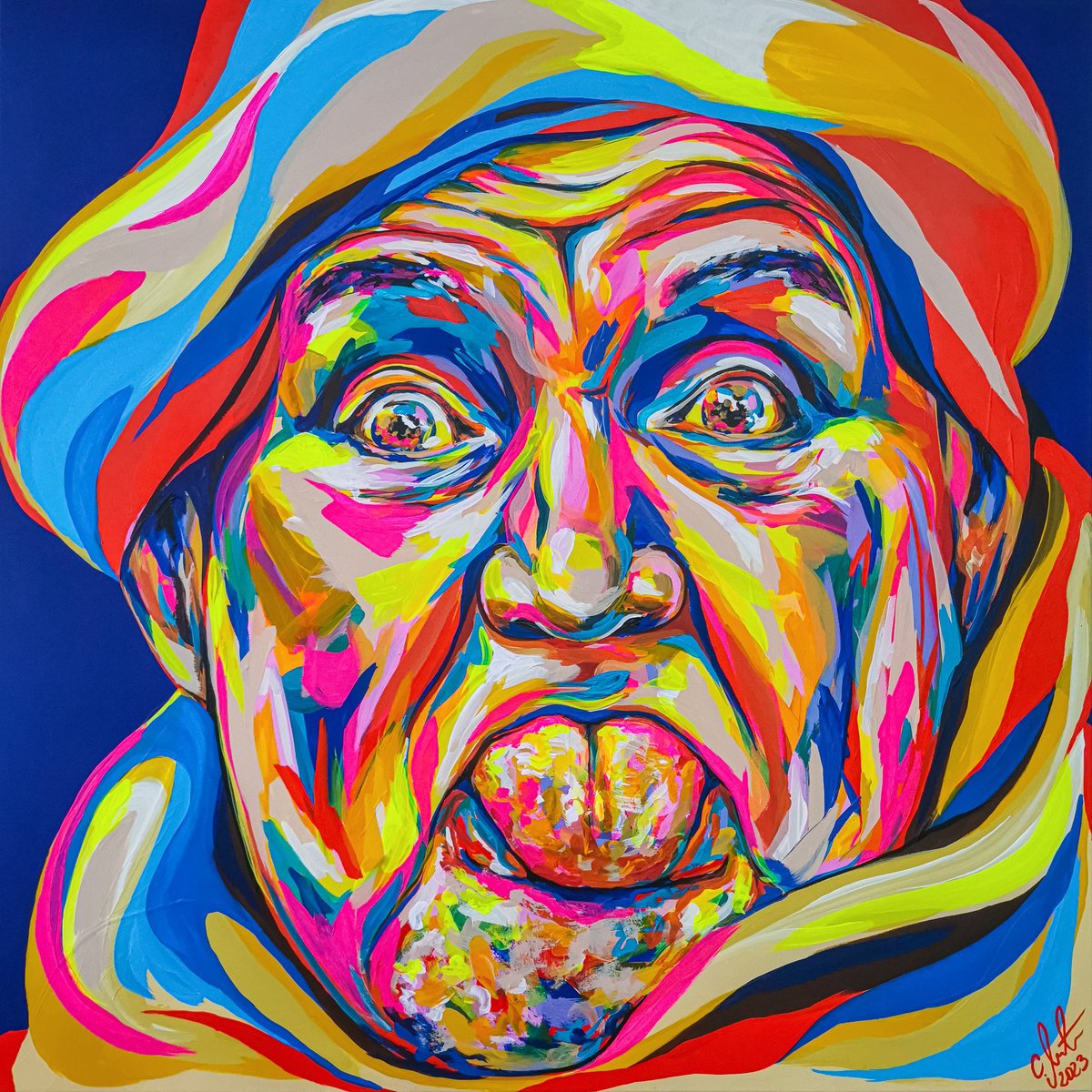 Urban And Pop Acrylic Painting , Isolde Trotz By Carographic By Carolyn Mielke, 39 X 39, Artwork For Sale On Artfinder