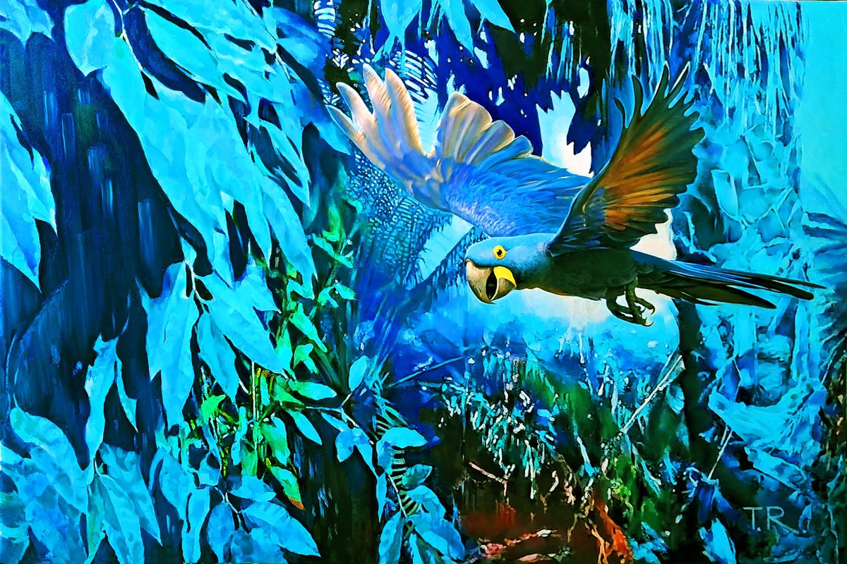 Blue Jungle By Tatiana Rezvaya, 35 X 24, Artwork For Sale On Artfinder