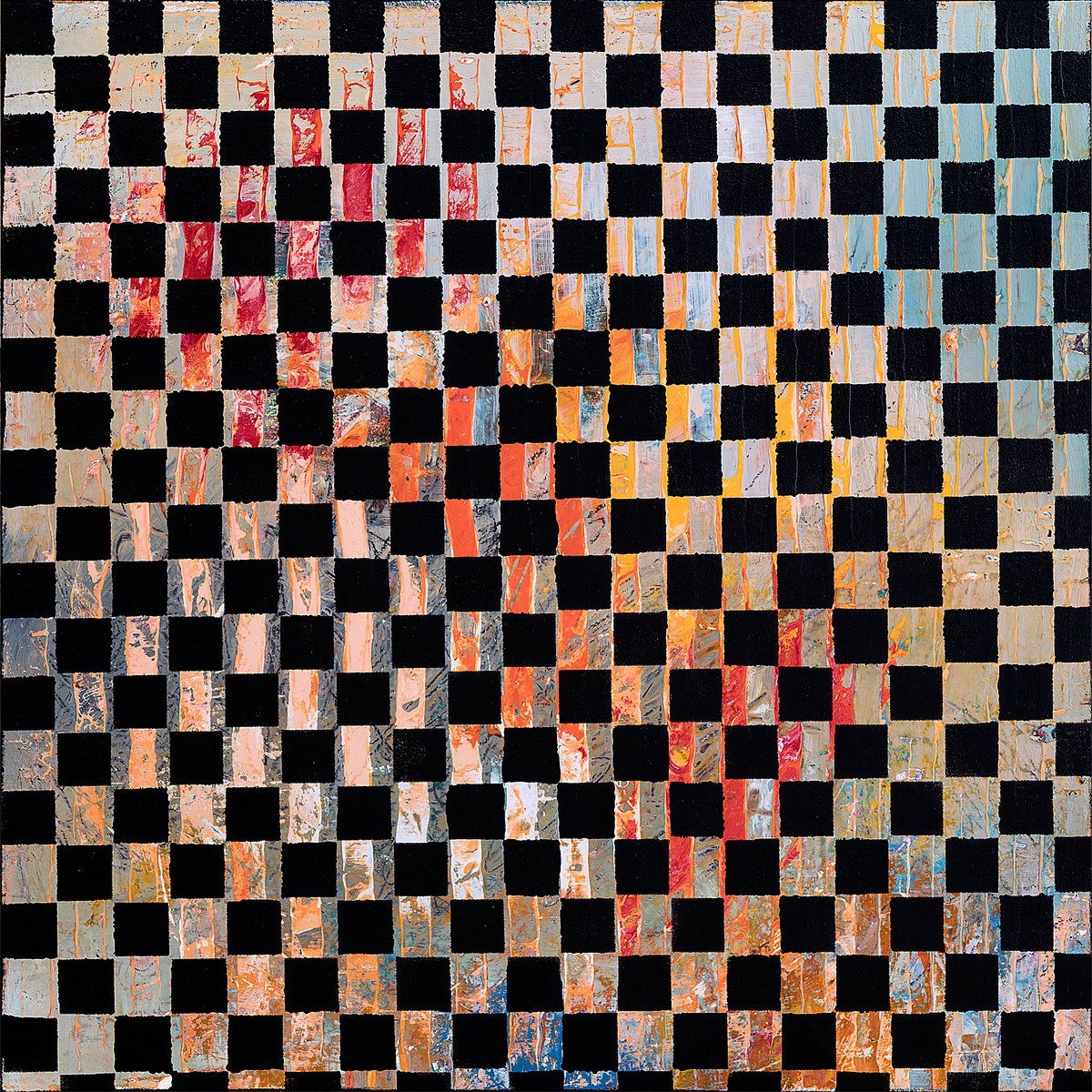 Geometric Abstract Acrylic Painting By Uwe Fehrmann, 16 X 16", Wwyside, No. 2, Original Artwork