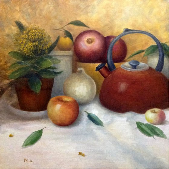 Still Life with Red Kettle
