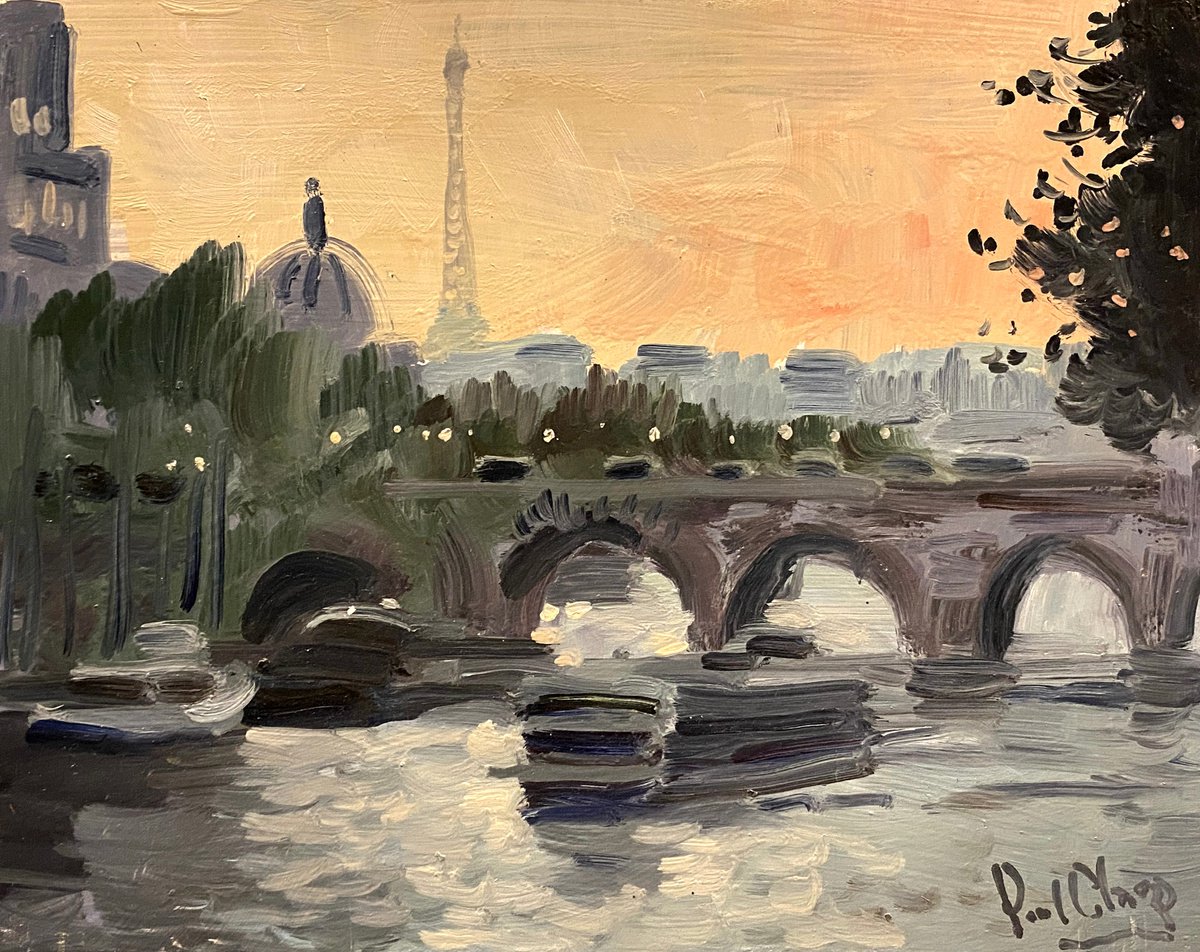 Paris Sundown By Paul Cheng, 12 X 9, Artwork For Sale On Artfinder