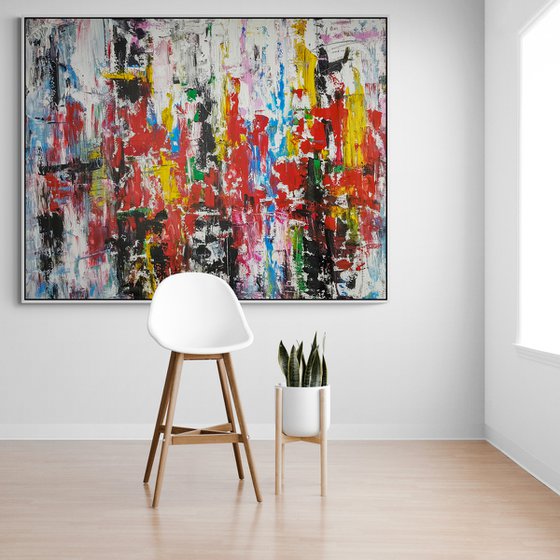 Onyto (XXXL) - Large Abstract Painting (H)150x(W)190 cm.