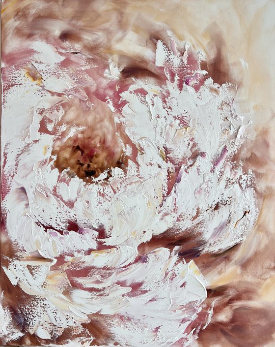 Beige modern peony
