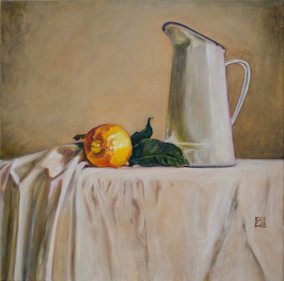 Lemon and a White Jug FRAMED