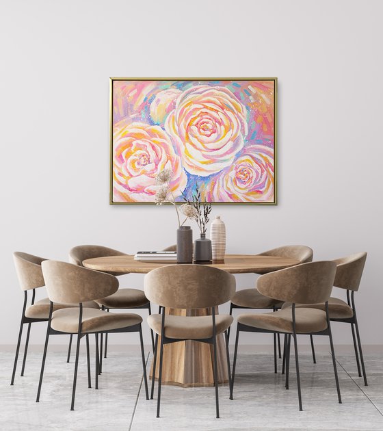 FLOWER MAGIC acrylic painting 80*60 cm