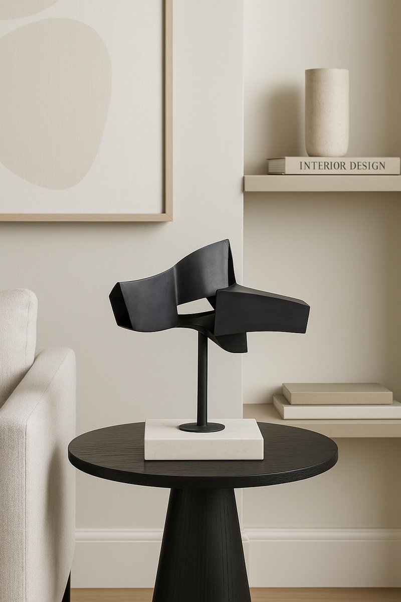 Abstract Sculpture By Roberto Canduela Luengo, 11 X 13", Aerial Open Volume, Original Artwork