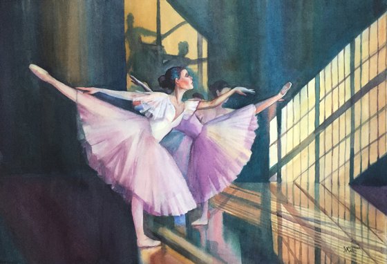 "Ballet class". Dancing ballerinas