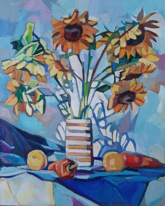 Sunflowers in a vase