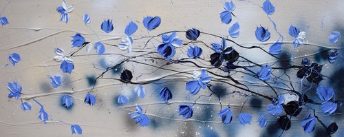 “Mellowness II” textured floral artwork by Anastassia Skopp