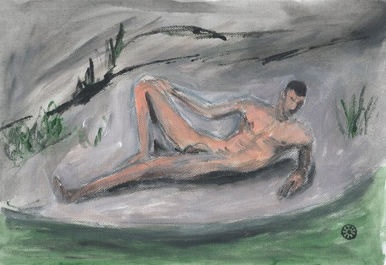 Male Nude By The Water