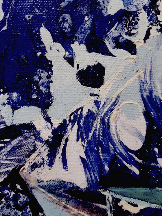 Abstract painting, blue painting