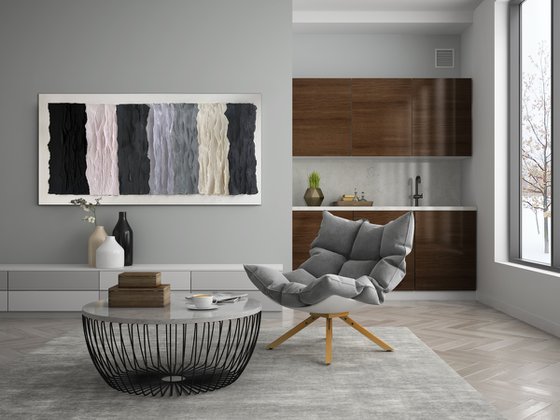 Minimalist Black and Gray Textured Abstract